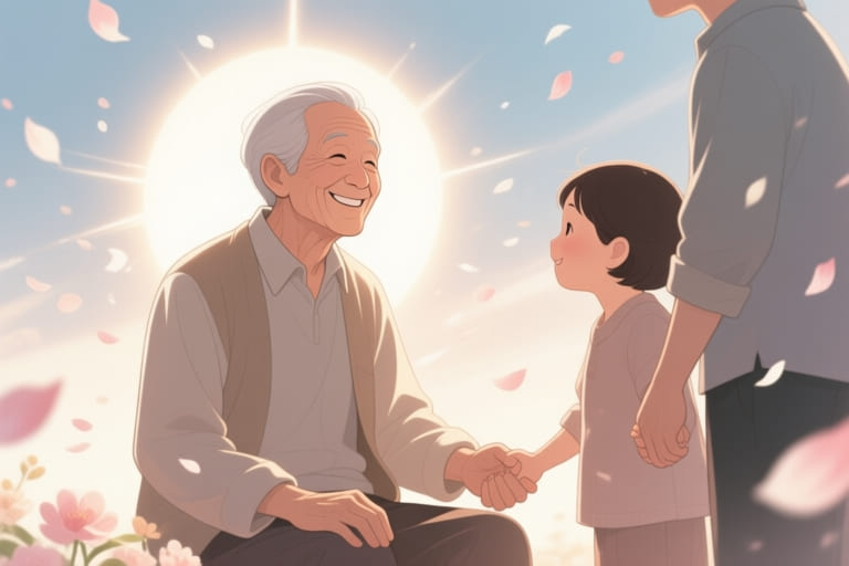 善終的意義：家人在生命最後一程中溫柔陪伴長者的溫馨畫面